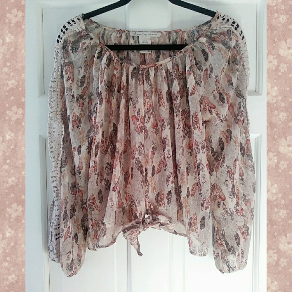 American Rag Long Sleeve Blouse Top